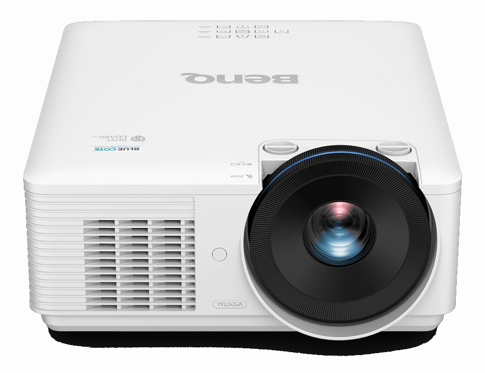 BenQ LU785 Laser DLP Projector, 1920x1200 WUXGA, 6000 Lumens — Front and top view