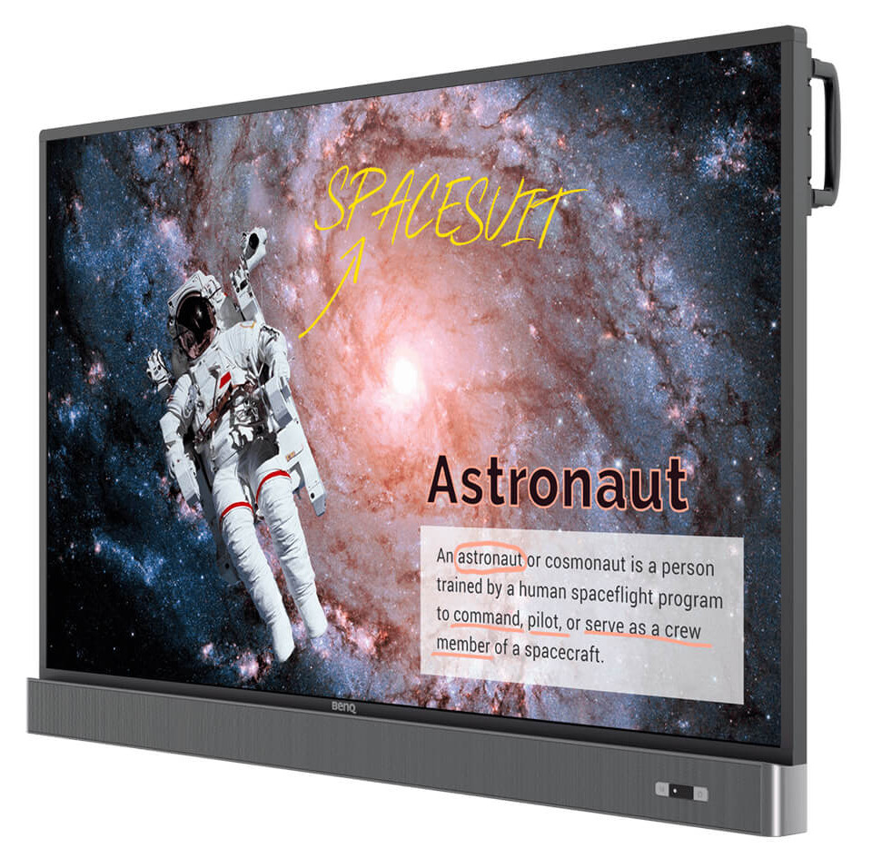 BenQ RM5502K Education Interactive 55" 4K IR Touch Monitor — Front angle view