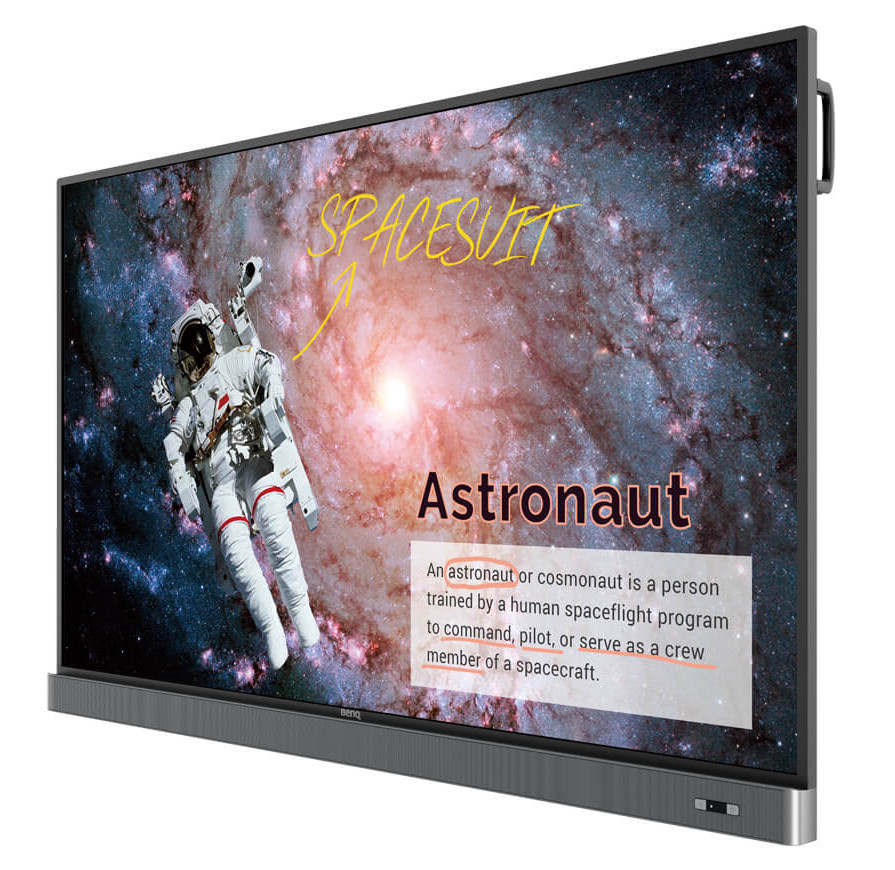 BenQ RM7502K 75" 4K IR Touch Monitor — Front angle view