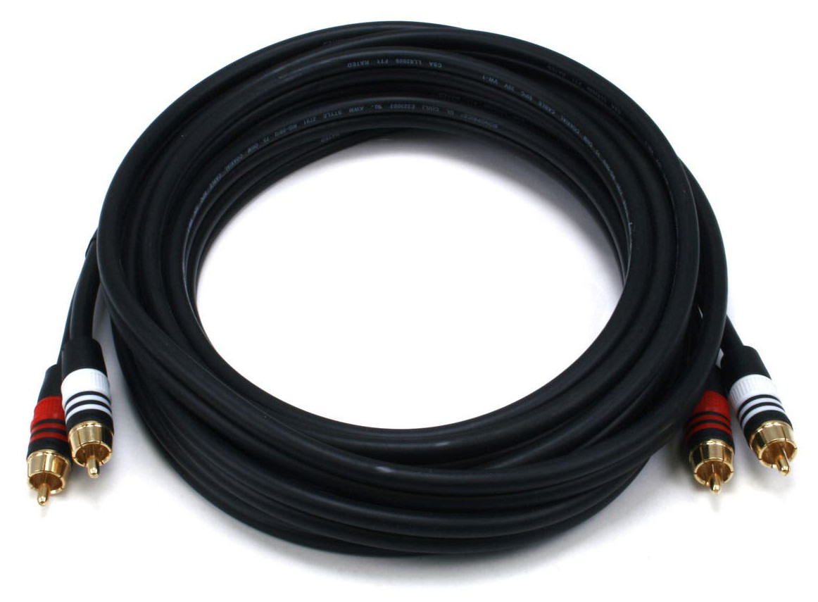 Premium stereo audio cable with two RCA M/M plugs