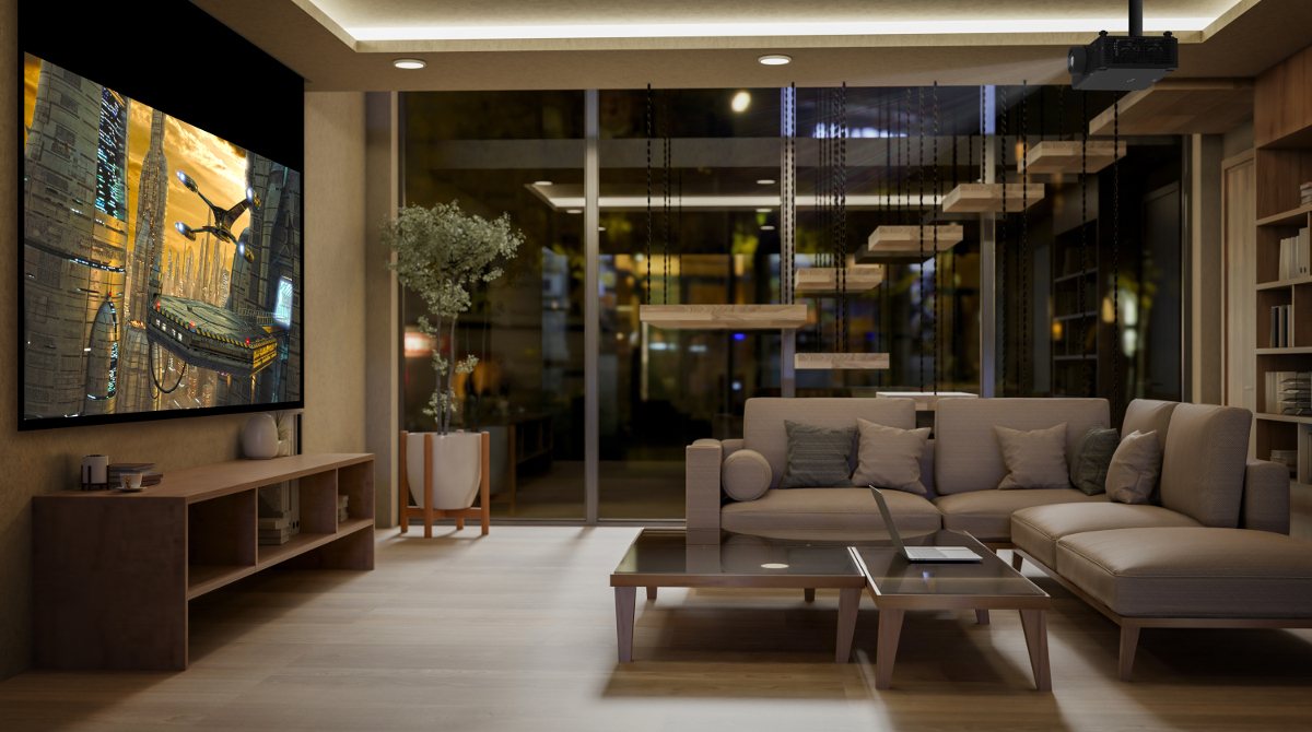Ceiling-mounted in living room