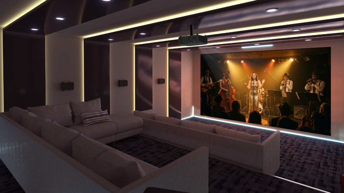 Ceiling-mounted in home theater