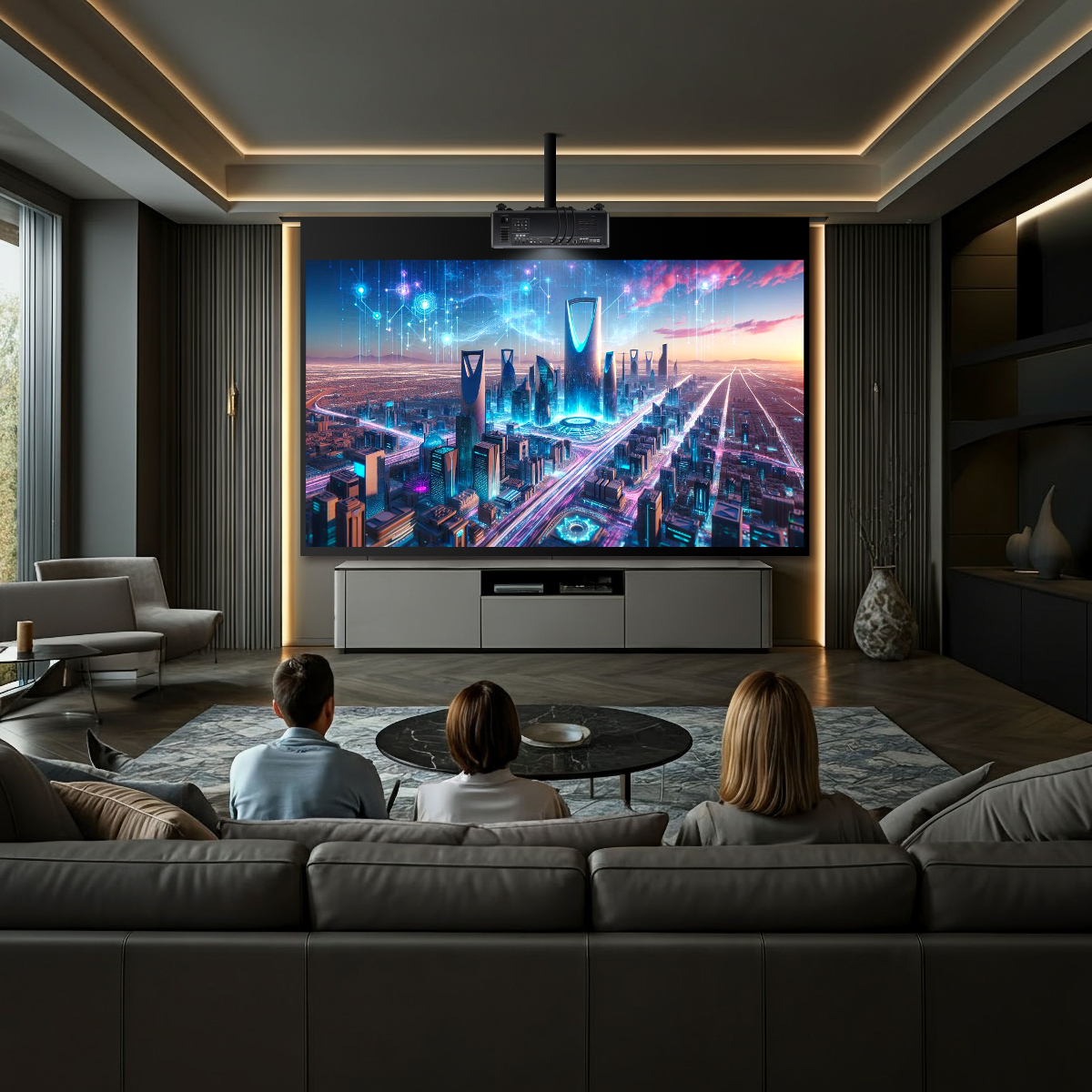 Ceiling-mounted in living room
