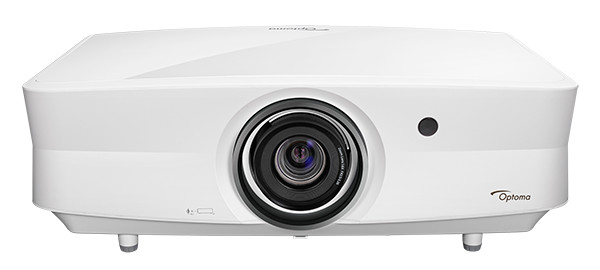 Optoma ZK507-W Laser 1-DLP Projector, 4K UHD, 5000 Lumens — Front and top view