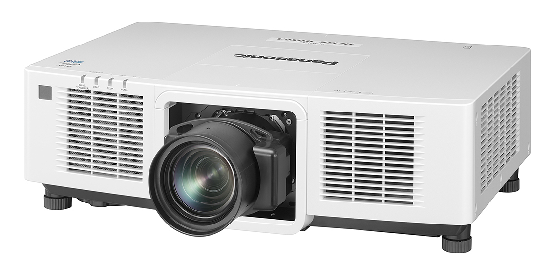 Panasonic PT-MZ13KLWU Laser Phosphor LCD Projector, WUXGA, 13,000 lm — Angle view