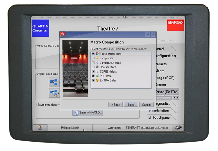 Communicator Touch Panel for DPxK DCI Projectors