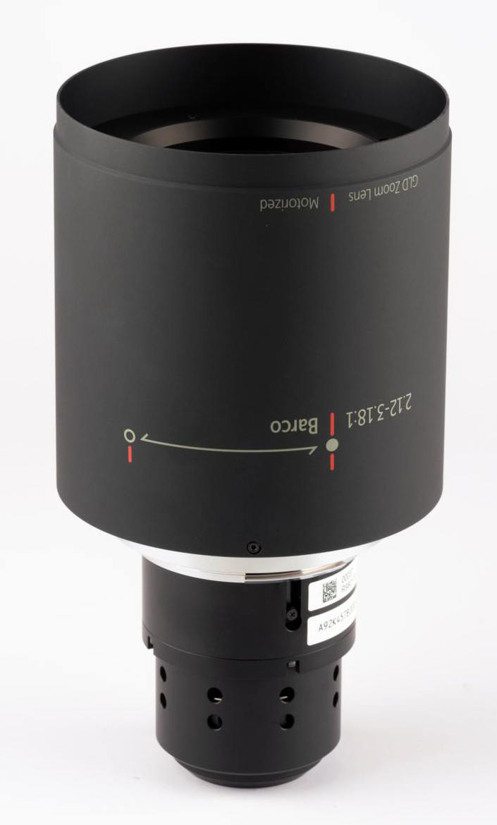 Barco R9801721 GLD Long Motorized Zoom Lens, 2.12-3.18:1