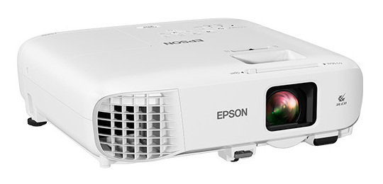Epson 992F LCD Projector, 1080p, 4000 Lumens, D:W 1.32-2.14:1, Wireless — Right angle view