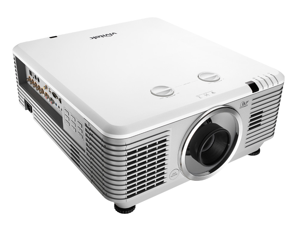 Vivitek DU7295Z-WH Laser DLP Projector, WUXGA, 9000 Lumens — Front left angle view