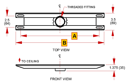 Peerless TV Mounts Ceiling Plate for Jumbo 2000- tech data