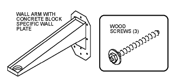 Jumbo 2000 TV Mount Wall Arm- components